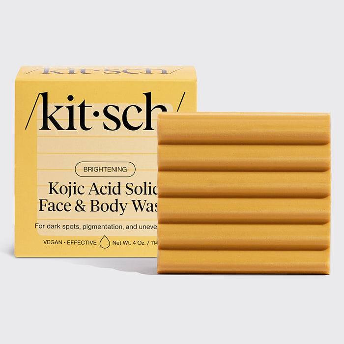 KITSCH Kojic Acid Bar for Hyperpigmentation & Dark Spots — hero product shot — Infused with kojic acid to help brighten your skin for an even-looking complexion — formulated to help your skin glow from within by fading the look of dark spots and hyperpigmentation