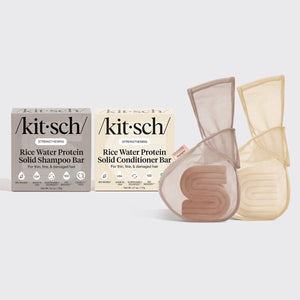 Pack combo de Champú y Acondicionador de Agua de Arroz + bolsas para barras