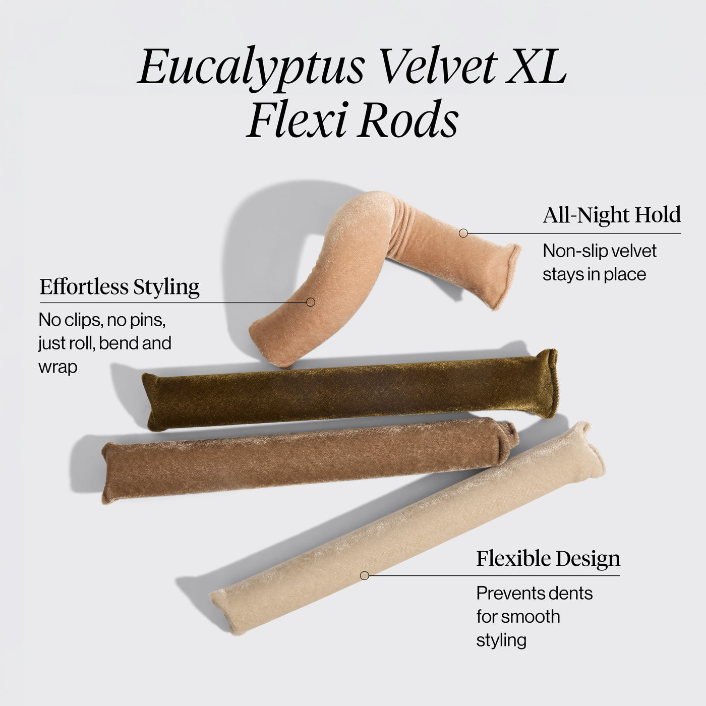 Conjunto de 4 peças de varas flexíveis Velvet XL - Eucalipto