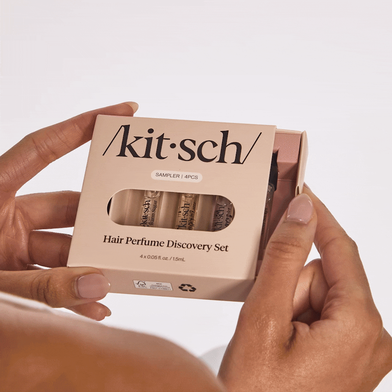 Kitsch Build Your Own bundle layout showing shampoo, conditioner, and discovery perfume options