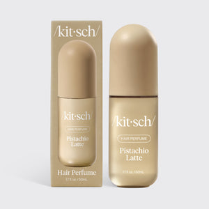 Kitsch Pistachio Latte Hair & Body Perfume Mist bottle on a warm neutral background