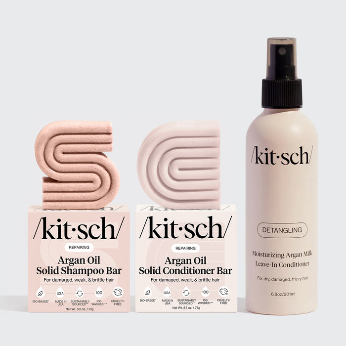 Ensemble shampoing et conditionneur réparateur à l'huile d'argan + conditionneur sans rinçage