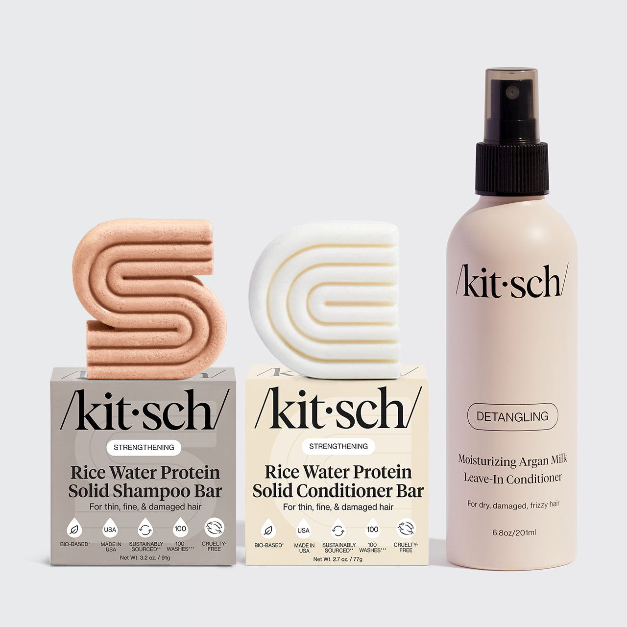 Condicionador Leave In e Shampoo + Condicionador de Água de Arroz