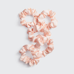 Pack de 5 coleteros satinados para dormir - Blush