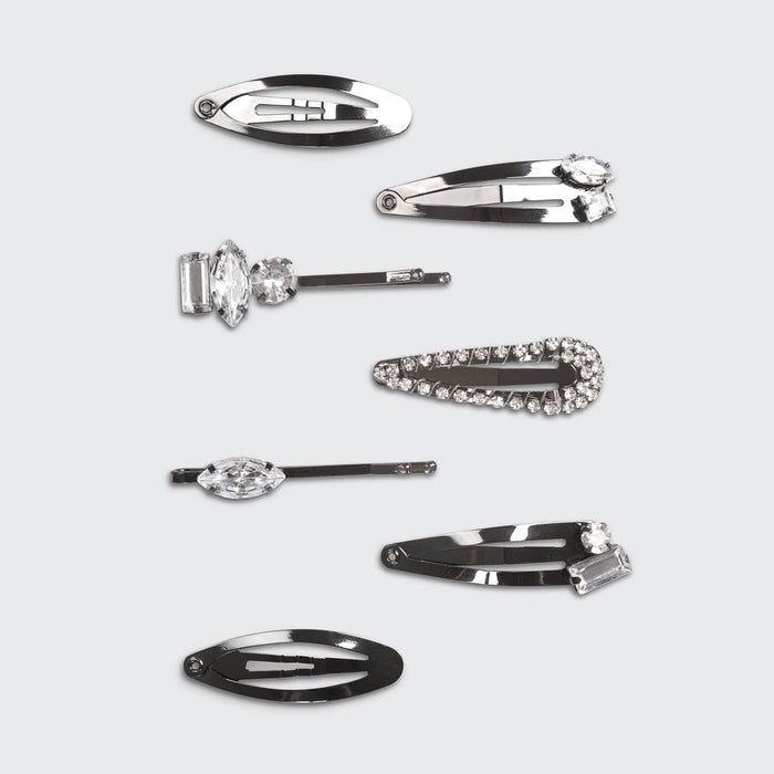 Micro Snap Clip 7pc Set - Hematite