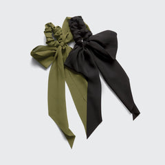 Coletero scrunchie de tela crêpe 2uds - Musgo